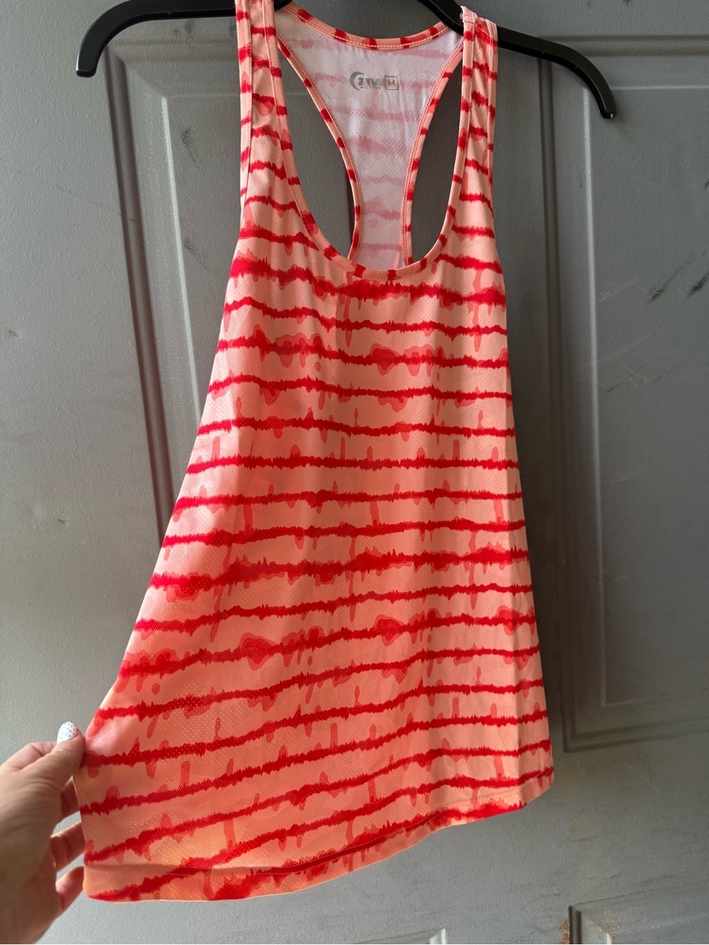 Women’s Racerback Tank Top - Coral Stripe